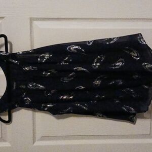 WHBM NWOT SILK Midnight Navy Blue Sleeveless Dress Top  XL